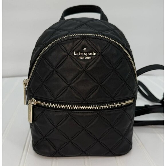 Kate Spade Natalia Mini Convertible Backpack in Black Quilted main image 12